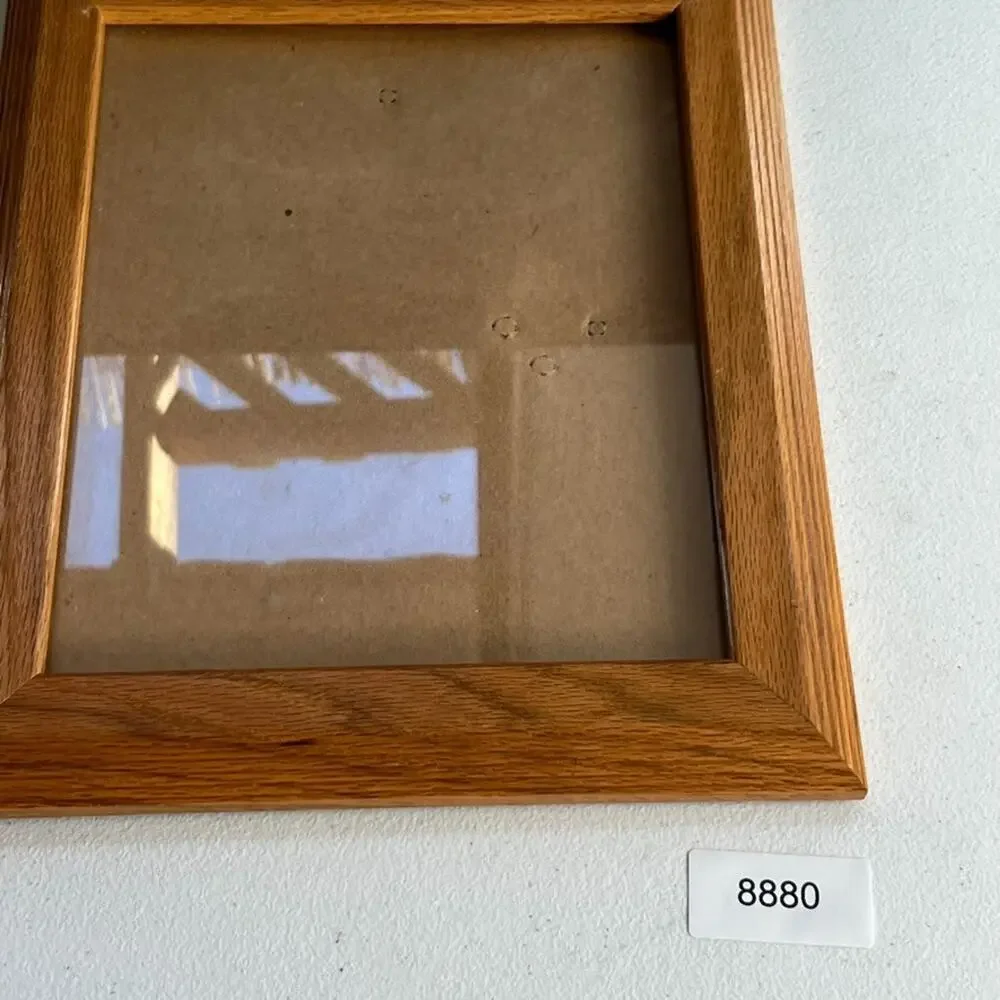 Picture Photo Frame Wooden Brown Medium Stain with Glass 6